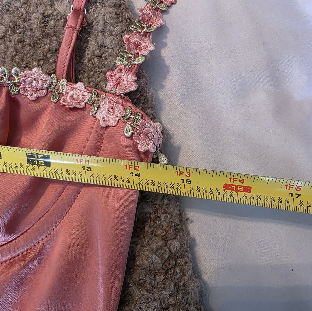 Princess Polly Amelia Peach Floral Dress Size 4 - Picture 10 of 14